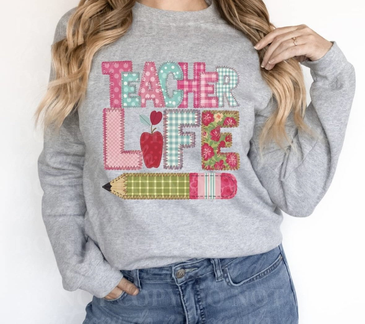 Teacher Life Faux Applique