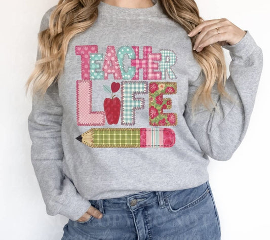 Teacher Life Faux Applique